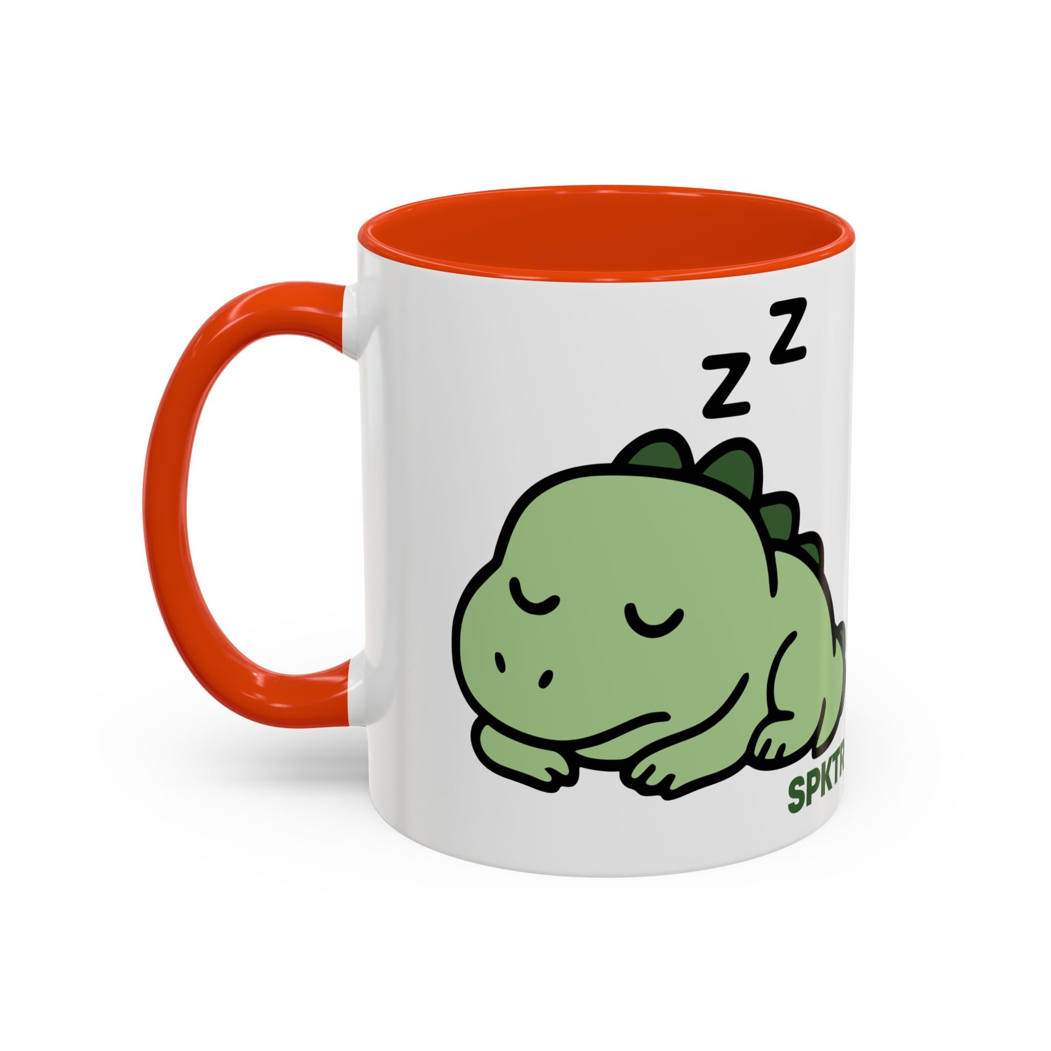 Sleepy Teeny-Rex  | Personalized Accent Coffee Mug 11oz or 15oz