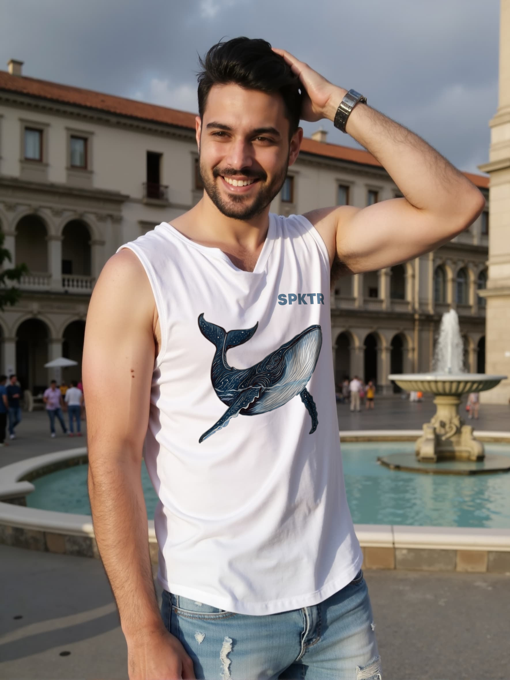 Leo the Blue Whale | SPKTR Graphic Tank Top