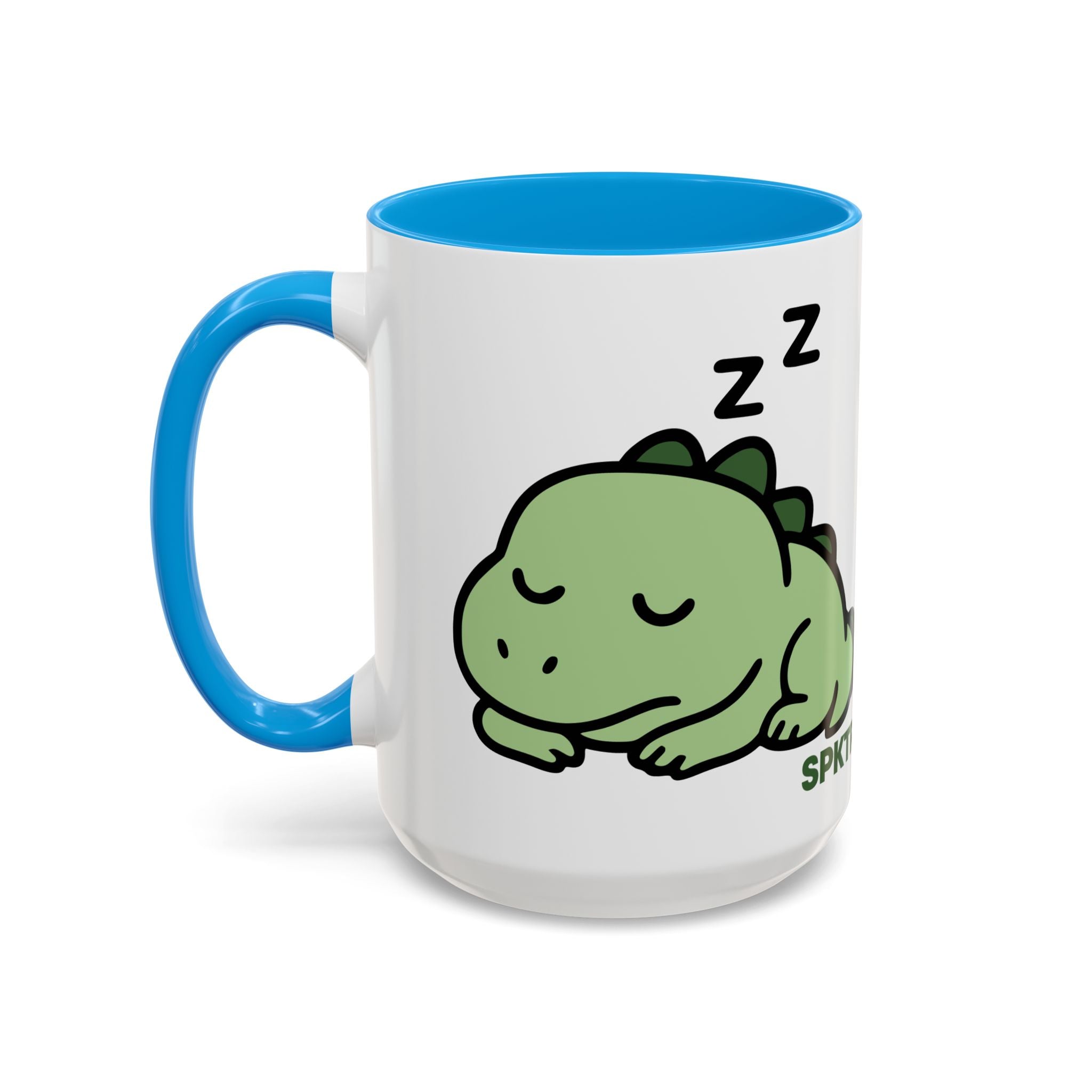Sleepy Teeny-Rex  | Personalized Accent Coffee Mug 11oz or 15oz