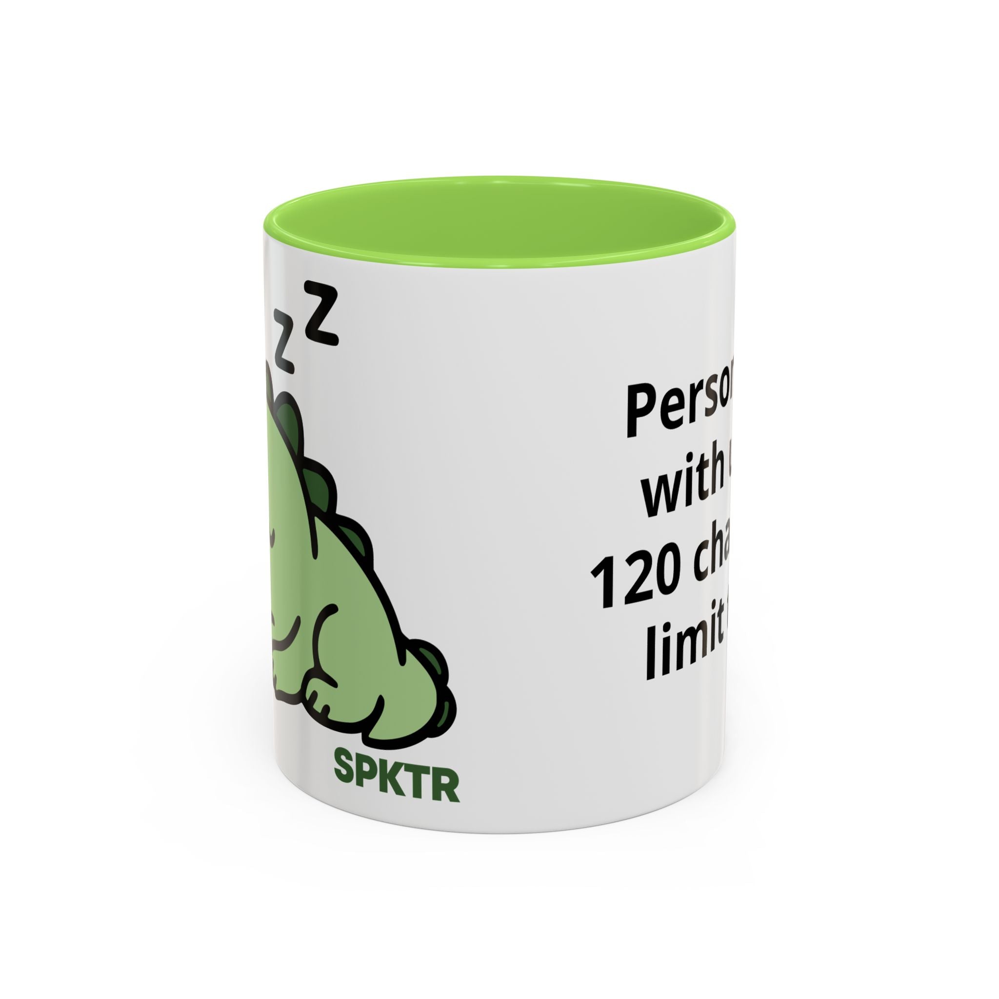 Sleepy Teeny-Rex  | Personalized Accent Coffee Mug 11oz or 15oz