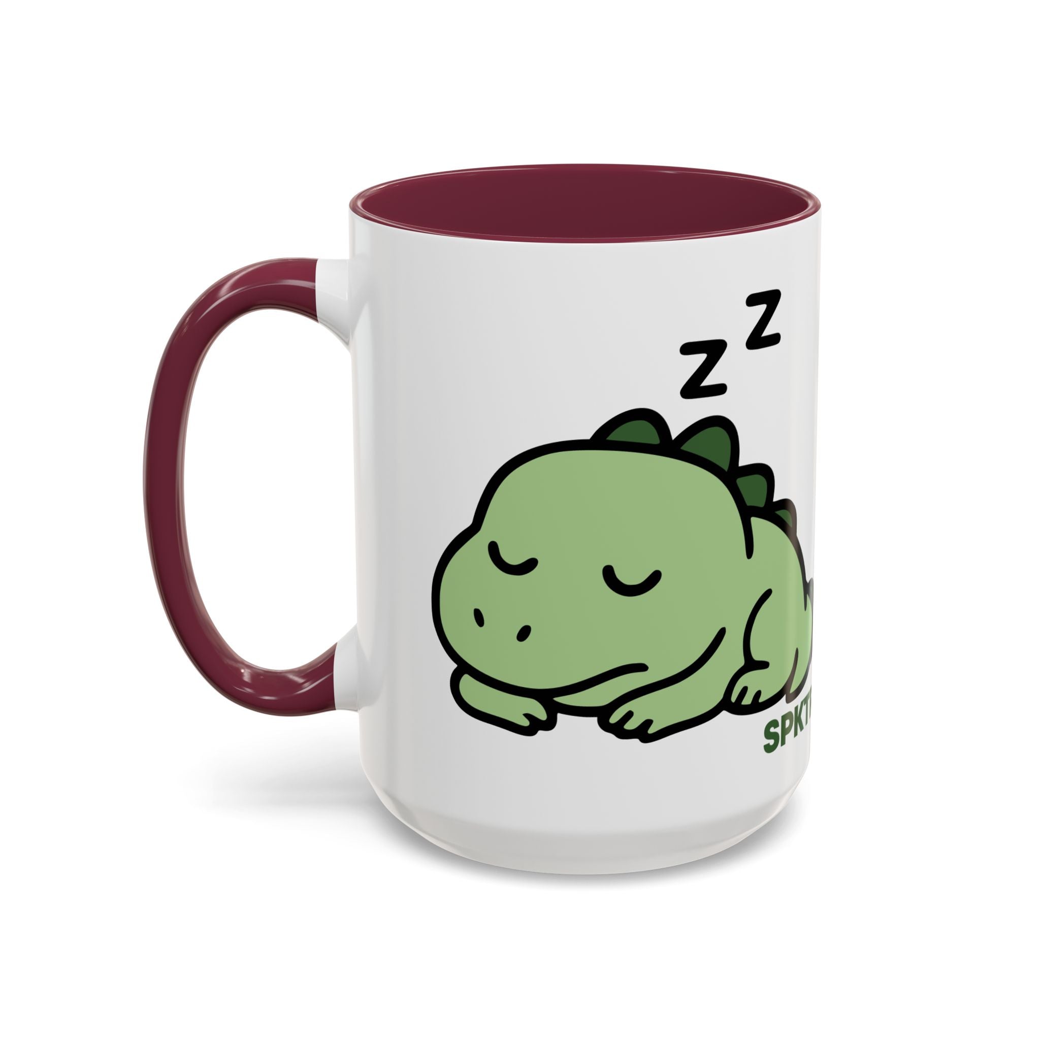 Sleepy Teeny-Rex  | Personalized Accent Coffee Mug 11oz or 15oz